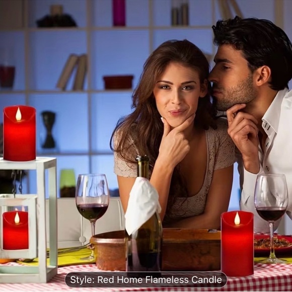 Elegant Red LED Flameless Candle Set - Picture 5 of 8